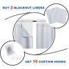 imageNICETOWN White Blackout Curtain Liners for Window  Noise Reducing Light Blocking Liner for 84 inch Curtains Set of 2 Each is 27quot x 80quot Hooks Included Greyish WhiteGreyish White