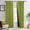 imageNICETOWN 100 Blackout Window Curtain Panels Cold and Full Light Blocking Drapes with Black Liner for Nursery 84 Inches Drop Thermal Insulated Draperies Pure White 2 Pieces 52 inches WideFresh Green