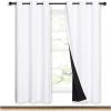 imageNICETOWN 100 Blackout Window Curtain Panels Full Light Blocking Drapes with Black Liner for Nursery 72inch Drop Thermal Insulated Draperies White 2 Pieces 42inch Wide Per Panel