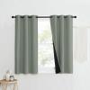 imageNICETOWN 100 Blackout Window Curtain Panels Heat and Full Light Blocking Drapes with Black Liner for Nursery 40quot Drop Thermal Insulated Draperies Greyish Green 2 Pieces 37quot Wide Each Panel