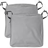 imageNICETOWN 2 Pack Square Waterproof Outdoor Cushion Covers 24 x 24 x 4 inch with Zipper Fade Safe Patio Cushion Covers Replacement with 4 Buckle Straps Grey Covers OnlyGrey