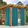 imageNICETOWN 2 Panels Outdoor Curtains for Patio Waterproof Top ampamp Bottom Fixed Waterproof Outdoor Drapes with Free Rope Privacy Sun Blocking Shades for Gazebo Pergolas Biscotti Beige W52 x L84Peacock Teal