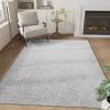 imageNICETOWN 8x10 White Washable Area Rug for Bedroom Thin Washable Rug for Living Room NonSlip Door Mat Ultra Soft for Bedroom Living Room Kitchen Home Office White and BrownGrey