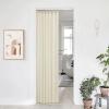 imageNICETOWN Accordion Blackout Door Curtains for Doorway Thermal Insulated Privacy Closet Curtains Room Divider Sliding Door Shade for Living RoomBathroomBedroom 1 Panel with Hooks W38 x L80 GreyGreyish White