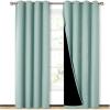 imageNICETOWN Aqua Blue 100 Blackout Curtain Set Thermal Insulated ampamp Energy Efficiency Window Draperies for Guest Room Full Shading Panels for Shift Worker and Light Sleepers 52W x 84L 2 PCs