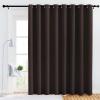 imageNICETOWN Bedroom Blackout Curtain Panel  120 inches by 90 inch Brown 1 PC Energy Saving Thermal Insulated Grommet Blackout Drapery for Patio Room Divider Curtain