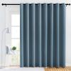 imageNICETOWN Bedroom Blackout Curtain Panel  120 inches by 90 inch Smoky Blue 1 PC Energy Saving Thermal Insulated Grommet Blackout Drapery for Patio Room Divider Curtain
