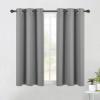 imageNICETOWN Bedroom Curtains Blackout Drapery Panels Three Pass Microfiber Thermal Insulated Solid Ring Top Blackout Window Curtains  Drapes for Small Window 2 Panels W42quot X L54quot Silver Grey