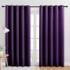 imageNICETOWN Blackout Curtain Panels for Kids Room Triple Weave Home Decoration Thermal Insulated Solid Ring Top Blackout CurtainsDrapes Set of 2 70 x 84 inches Royal Purple
