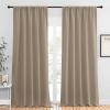 imageNICETOWN Blackout Curtains for Living Curtains Taupe 2 Panels 52 by 95 Room Darkening Window Curtain Panels EasyCare Solid Thermal Insulated DraperiesDrapes for Daughter Room