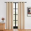 imageNICETOWN Blackout Farmhouse Curtains Biscotti Beige Set of 2 34 by 80 Inch Thermal Insulated Solid Grommet Vertical Drapes Room Darkening Window Treatments for Bedroom