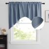 imageNICETOWN Blackout Window Treatment Pole Pocket Kitchen Tier Curtains Tailored Scalloped ValanceSwags for Living Room One Pair 36 Wide by 63inches Long Each Panel GreyStone Blue