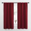 imageNICETOWN Christmas Burgundy Curtains Blackout Drape Panels  Lights Block Out Window Treatment Short Curtain Sets for Loft and Basement Decoration Set of 2 34 by 63Inch