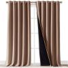 imageNICETOWN Extra Long Truly Blackout Drapes for Hall and Villa 100 Blackout Window Curtain Panels with Black Lined for Night Shift Worker 70inch Width x 108inch Length Cappuccino 2 Pieces