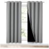 imageNICETOWN Full Shade Curtain Panels Pair of Energy Smart ampamp Noise Blocking Out Blackout Drapes for Dining Room Window Thermal Insulated Guest Room Lined Window DressingSilver Grey 52 x 72 inch