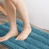 imageNICETOWN Grey Bathroom Rug Extra Thick Indoor Outdoor Durable Doormat for Bathroom AntiSlip Soft Plush Chenille Shaggy Bath Mat Living Room Bedroom Mat Water Absorbent Floor Carpet 47 x 24Teal Blue