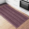imageNICETOWN Grey Bathroom Rug Extra Thick Indoor Outdoor Durable Doormat for Bathroom AntiSlip Soft Plush Chenille Shaggy Bath Mat Living Room Bedroom Mat Water Absorbent Floor Carpet 47 x 24Greyish Purple