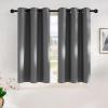 imageNICETOWN Grey Kitchen Blackout Short Curtain Panels for Bedroom 45 Inch Long Thermal Insulated Grommet Top Blackout Draperies and Drapes 2 Panels W42 x L45 Inch Grey