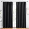 imageNICETOWN Halloween Black Blackout Curtain Blinds  Solid Thermal Insulated Window Treatment Blackout Drapes for Bedroom 2 Panels 62 inches Wide by 84 inches Long