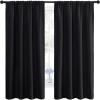 imageNICETOWN Halloween Black Blackout Curtain Blinds  Solid Thermal Insulated Window Treatment Blackout DrapesDraperies for Bedroom 2 Panels 42 inches Wide by 63 inches Long Black