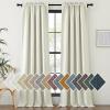 imageNICETOWN Room Darkening Curtains 84 inch Length 2 Panels Set Dual Rod Pockets ampamp Hook Belt Light Blocking Thermal Curtains Sound Reducing Window Treatments for Living Room Natural W52 x L84