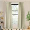 imageNICETOWN Room Darkening Patio Curtains for Sliding Door Hook BeltRod PocketBack Tab Thermal Window Treatment Room Divider Curtains for BedroomLiving Room Angora W100 x L84 1 PanelBeige