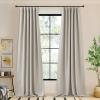 imageNICETOWN Room Darkening Patio Curtains for Sliding Door Hook BeltRod PocketBack Tab Thermal Window Treatment Room Divider Curtains for BedroomLiving Room Angora W100 x L84 1 PanelAngora