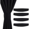 imageNICETOWN Strong Magnetic Curtain Tiebacks  Modern Simple Style Curtain Ties Backs Holdbacks Holders for IndoorOutdoor Curtains White 185 X 4 Inches Set of 4Black