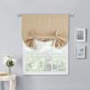 imageNICETOWN Thermal Insulated Blackout Short Curtain  Bathroom Curtain Gray Tie Up Shade for Small Window Window Valance Balloon Roman Blind Rod Pocket Panel 46 inches W x 63 inches LBiscotti Beige