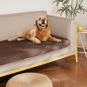imageNICETOWN 100 Waterproof Dog Blanket Sofa Covers Couch Cover for Pets Cats Furniture Protector Dog Travel Bed Reversible Washable Mat for Car Floor 82quot W x 82quot L 1 Panel BeigeKhakiChocolateSand