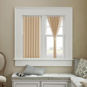 imageNICETOWN Accordion Blackout Door Curtains for Doorway Thermal Insulated Privacy Closet Curtains Room Divider Sliding Door Shade for Living RoomBathroomBedroom 1 Panel with Hooks W38 x L80 GreyBiscotti Beige