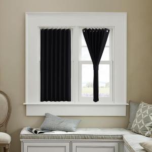 imageNICETOWN Accordion Blackout Door Curtains for Doorway Thermal Insulated Privacy Closet Curtains Room Divider Sliding Door Shade for Living RoomBathroomBedroom 1 Panel with Hooks W38 x L80 GreyBlack