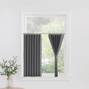 imageNICETOWN Accordion Blackout Door Curtains for Doorway Thermal Insulated Privacy Closet Curtains Room Divider Sliding Door Shade for Living RoomBathroomBedroom 1 Panel with Hooks W38 x L80 GreyGrey