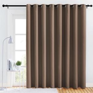 imageNICETOWN Bedroom Blackout Curtain Panel  120 inches by 102 inch Cappuccino 1 PC Energy Saving Thermal Insulated Grommet Blackout Drapery for Patio Room Divider Curtain
