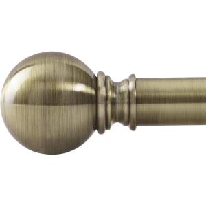 imageNICETOWN Black Curtain Rods for Window 48 to 86 inch 1 18 Diameter with Ball Finials for Window Treatment Adjustable Length from 48 to 86Inch Matte BlackAntique Brass