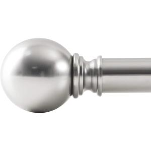 imageNICETOWN Black Curtain Rods for Window 48 to 86 inch 1 18 Diameter with Ball Finials for Window Treatment Adjustable Length from 48 to 86Inch Matte BlackSatin Nickel