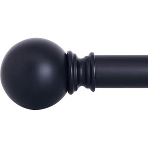 imageNICETOWN Black Curtain Rods for Window 48 to 86 inch 1 18 Diameter with Ball Finials for Window Treatment Adjustable Length from 48 to 86Inch Matte BlackMatte Black