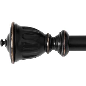 imageNICETOWN Black Curtain Rods for Window 48 to 86 inch 1 18 Diameter with Ball Finials for Window Treatment Adjustable Length from 48 to 86Inch Matte BlackBlack Copper
