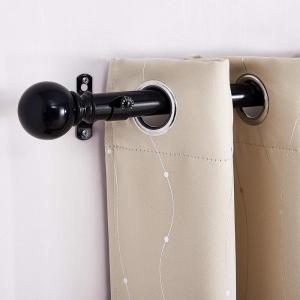 imageNICETOWN Black Curtain Rods for Window 48 to 86 inch 1 18 Diameter with Ball Finials for Window Treatment Adjustable Length from 48 to 86Inch Matte BlackBlack