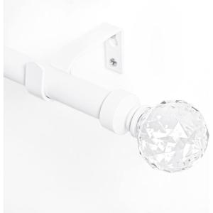 imageNICETOWN Curtain Rods for Windows 28 to 48 inch Adjustable Curtain Rod 1 inch Diameter Modern Twisted Cage Finial Design Decorative Drapery Rod for Valances Tiers 2848quot Length Matte BlackMatte WhiteFaceted Ball