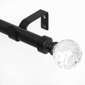 imageNICETOWN Curtain Rods for Windows 28 to 48 inch Adjustable Curtain Rod 1 inch Diameter Modern Twisted Cage Finial Design Decorative Drapery Rod for Valances Tiers 2848quot Length Matte BlackMatte BlackFaceted Ball