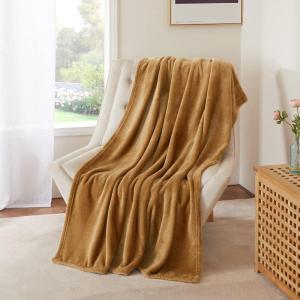 imageNICETOWN King Size Warm Sherpa Fleece Blanket Comfort Dual Sided Super Soft Fleece Throw Blanket for Bed Ultra Comfy Fuzzy Reversible Thick for Winter 90quot x 108quot OrangeCoffee