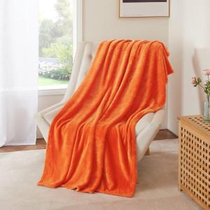 imageNICETOWN King Size Warm Sherpa Fleece Blanket Comfort Dual Sided Super Soft Fleece Throw Blanket for Bed Ultra Comfy Fuzzy Reversible Thick for Winter 90quot x 108quot OrangeOrange