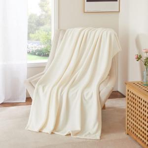 imageNICETOWN King Size Warm Sherpa Fleece Blanket Comfort Dual Sided Super Soft Fleece Throw Blanket for Bed Ultra Comfy Fuzzy Reversible Thick for Winter 90quot x 108quot OrangeWhitee