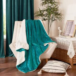 imageNICETOWN King Size Warm Sherpa Fleece Blanket Comfort Dual Sided Super Soft Fleece Throw Blanket for Bed Ultra Comfy Fuzzy Reversible Thick for Winter 90quot x 108quot OrangeSherpa  Fleece  Teal