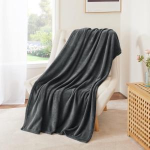 imageNICETOWN King Size Warm Sherpa Fleece Blanket Comfort Dual Sided Super Soft Fleece Throw Blanket for Bed Ultra Comfy Fuzzy Reversible Thick for Winter 90quot x 108quot OrangeDark Grey