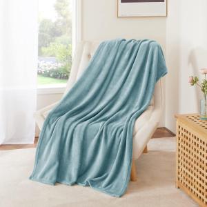 imageNICETOWN King Size Warm Sherpa Fleece Blanket Comfort Dual Sided Super Soft Fleece Throw Blanket for Bed Ultra Comfy Fuzzy Reversible Thick for Winter 90quot x 108quot OrangeStone Blue