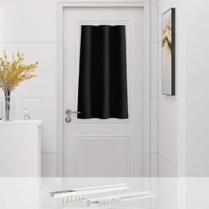 imageNICETOWN Lower Noise Room Divider Curtain Screen Partitions with Adhesive Curtain Track 7ft Tall x 83ft Wide Black Blackout Sound Reducing Panel for DoorwayGlass WindowSliding DoorPatioBlack