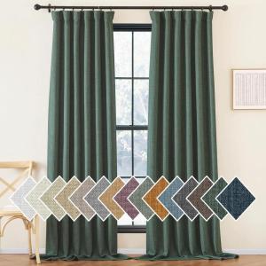imageNICETOWN Room Darkening Patio Curtains for Sliding Door Hook BeltRod PocketBack Tab Thermal Window Treatment Room Divider Curtains for BedroomLiving Room Angora W100 x L84 1 PanelGreyish Green