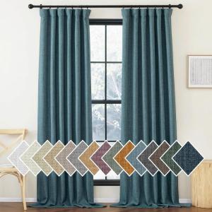 imageNICETOWN Room Darkening Patio Curtains for Sliding Door Hook BeltRod PocketBack Tab Thermal Window Treatment Room Divider Curtains for BedroomLiving Room Angora W100 x L84 1 PanelGreyish Blue
